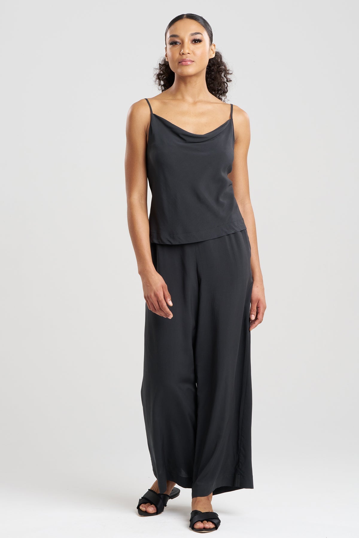 Sleek Silk Modal Cowl Cami PJ Black Natori