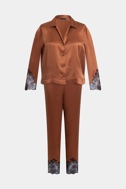 Lolita Lace Trim Silk Notch PJ Gold Rush Natori