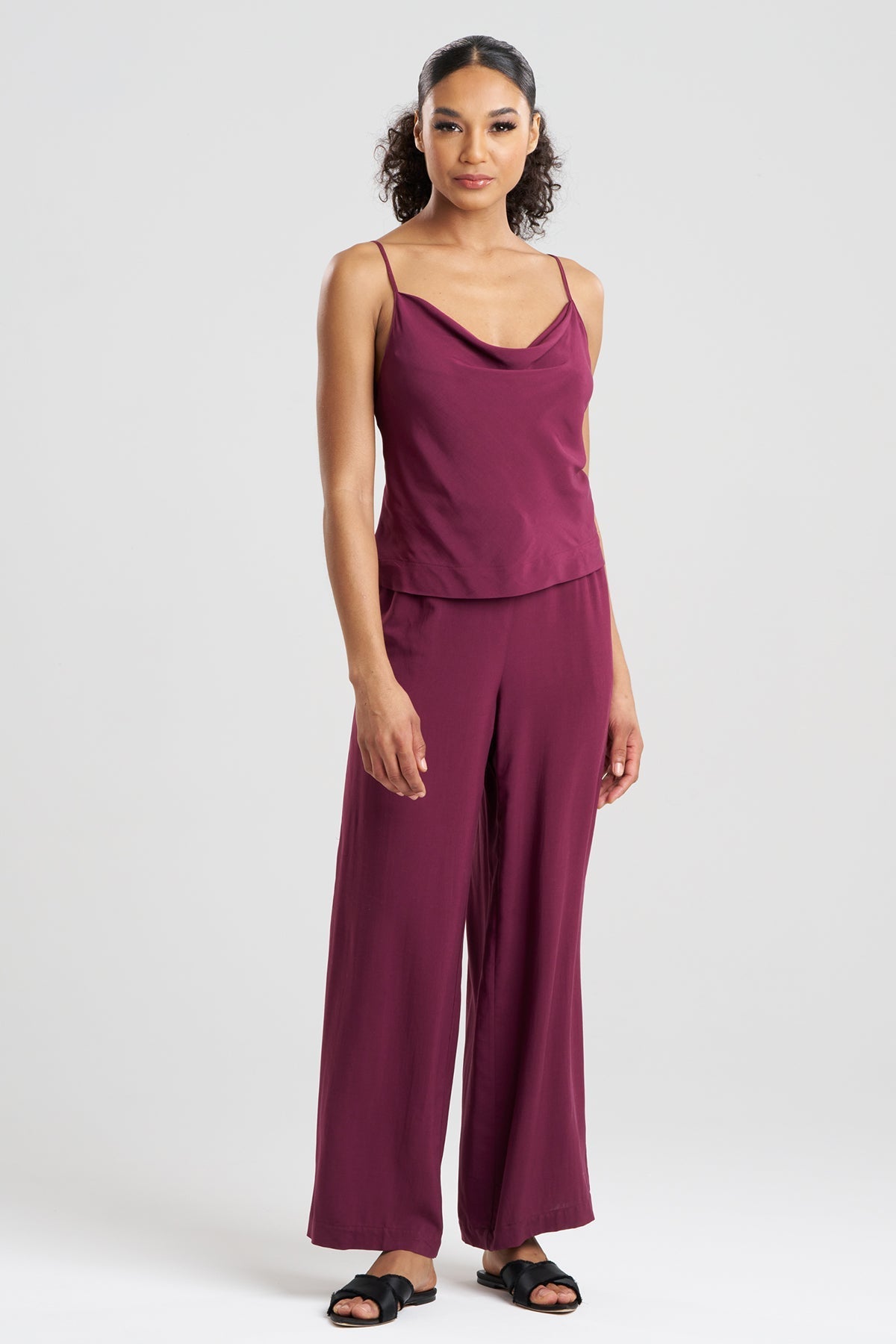 Sleek Silk Modal Cowl Cami PJ Cherry Lacquer Natori