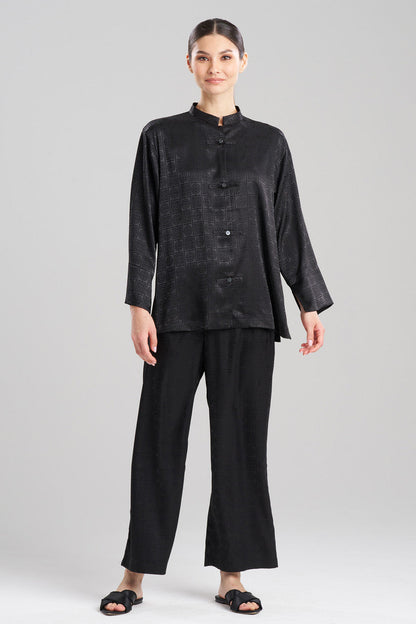 Buy Infinity Jacquard Mandarin PJ in Black Online Black Natori