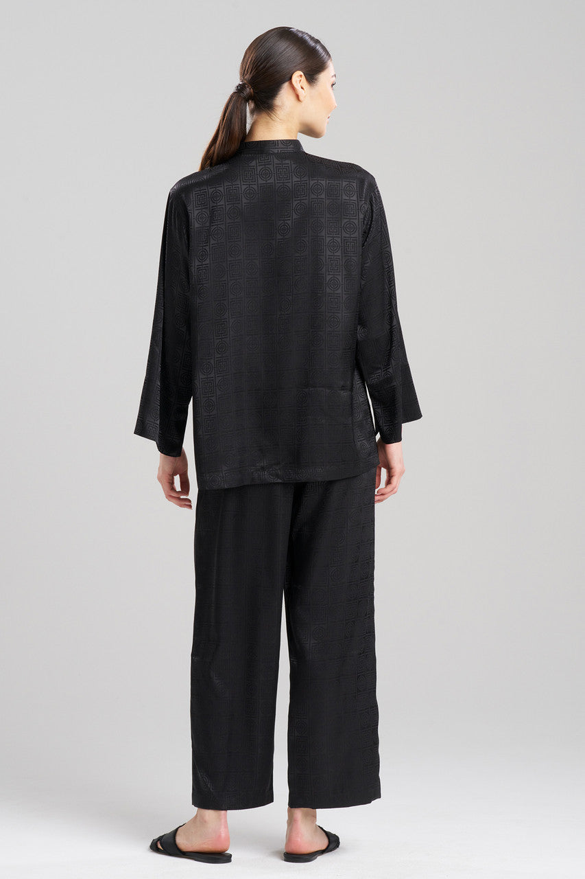 Buy Infinity Jacquard Mandarin PJ in Black Online Black Natori