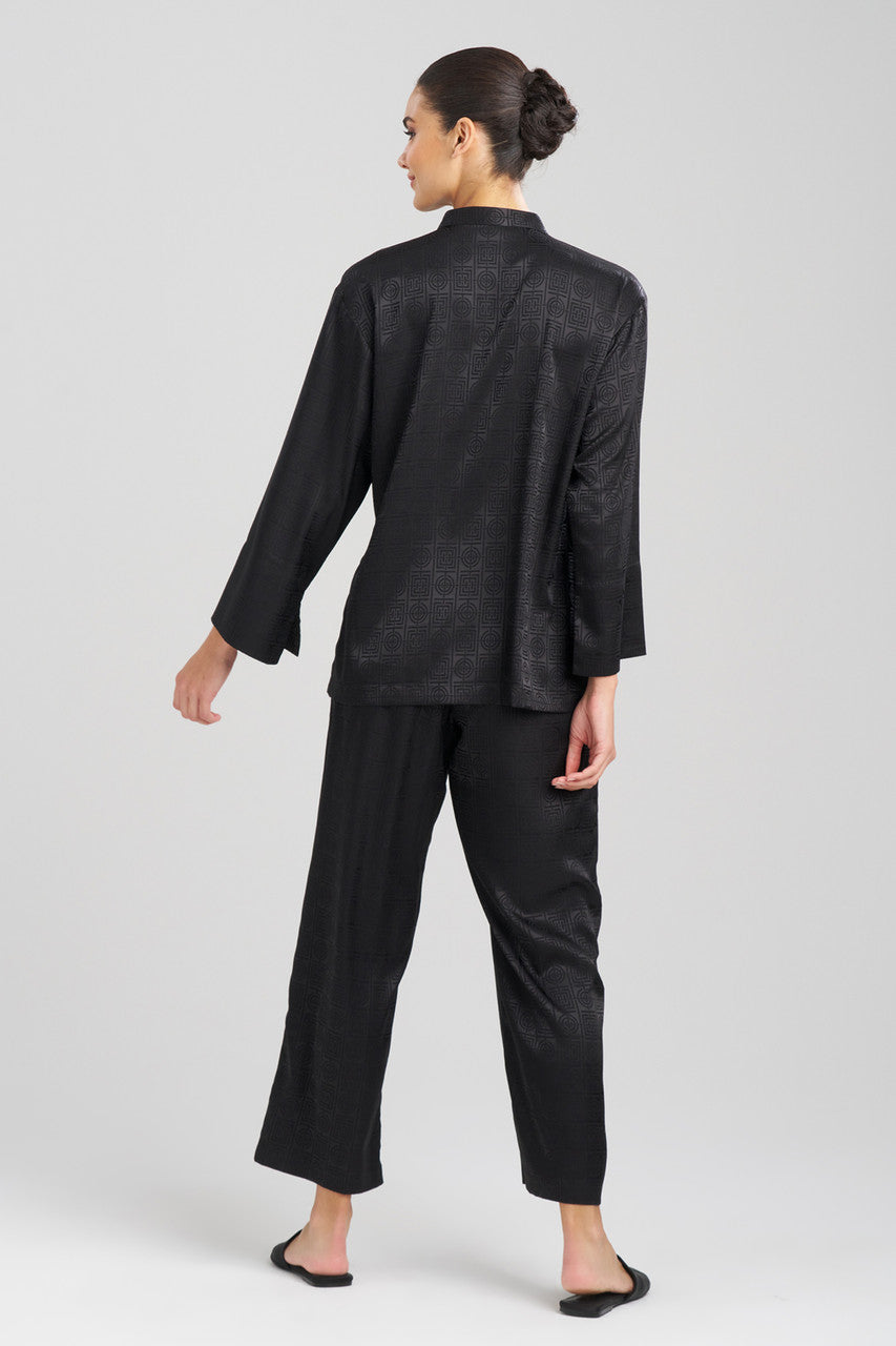 Buy Infinity Jacquard Mandarin PJ in Black Online Black Natori