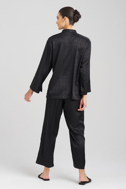 Buy Infinity Jacquard Mandarin PJ in Black Online Black Natori