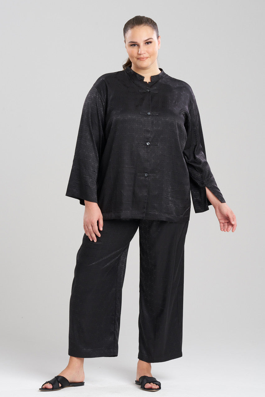 Buy Infinity Jacquard Mandarin PJ in Black Online Black Natori
