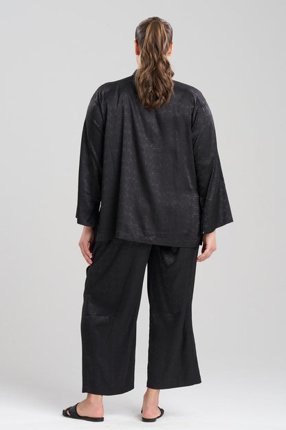 Buy Infinity Jacquard Mandarin PJ in Black Online Black Natori