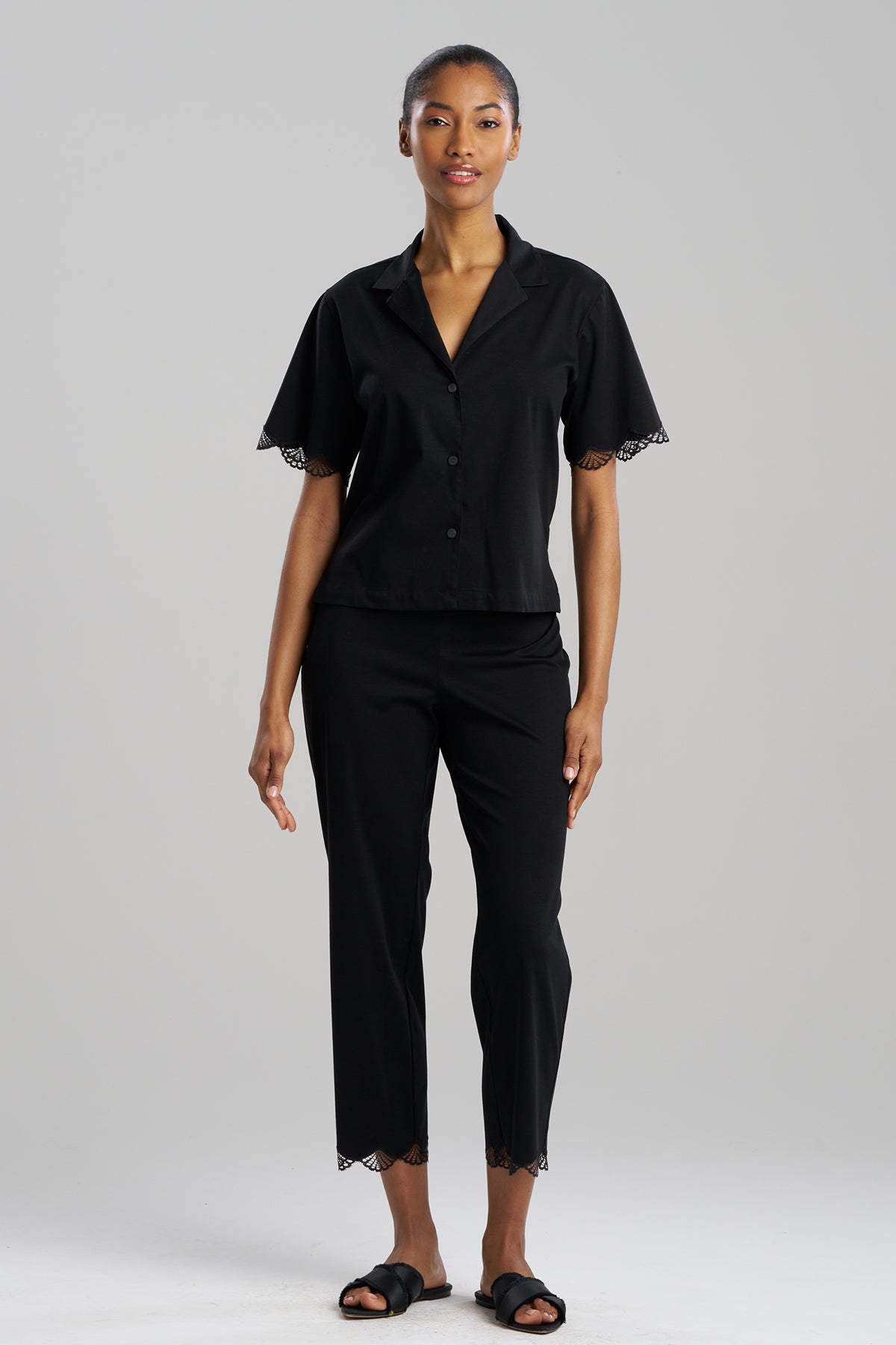 Bliss Serenity Cotton Short Sleeve PJ Black Natori