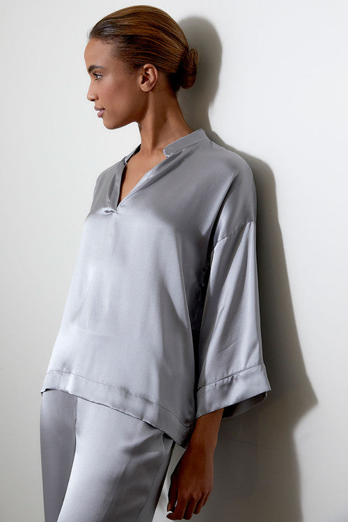 Buy Key Essentials Silk PJ in Silver Online Silver Natori