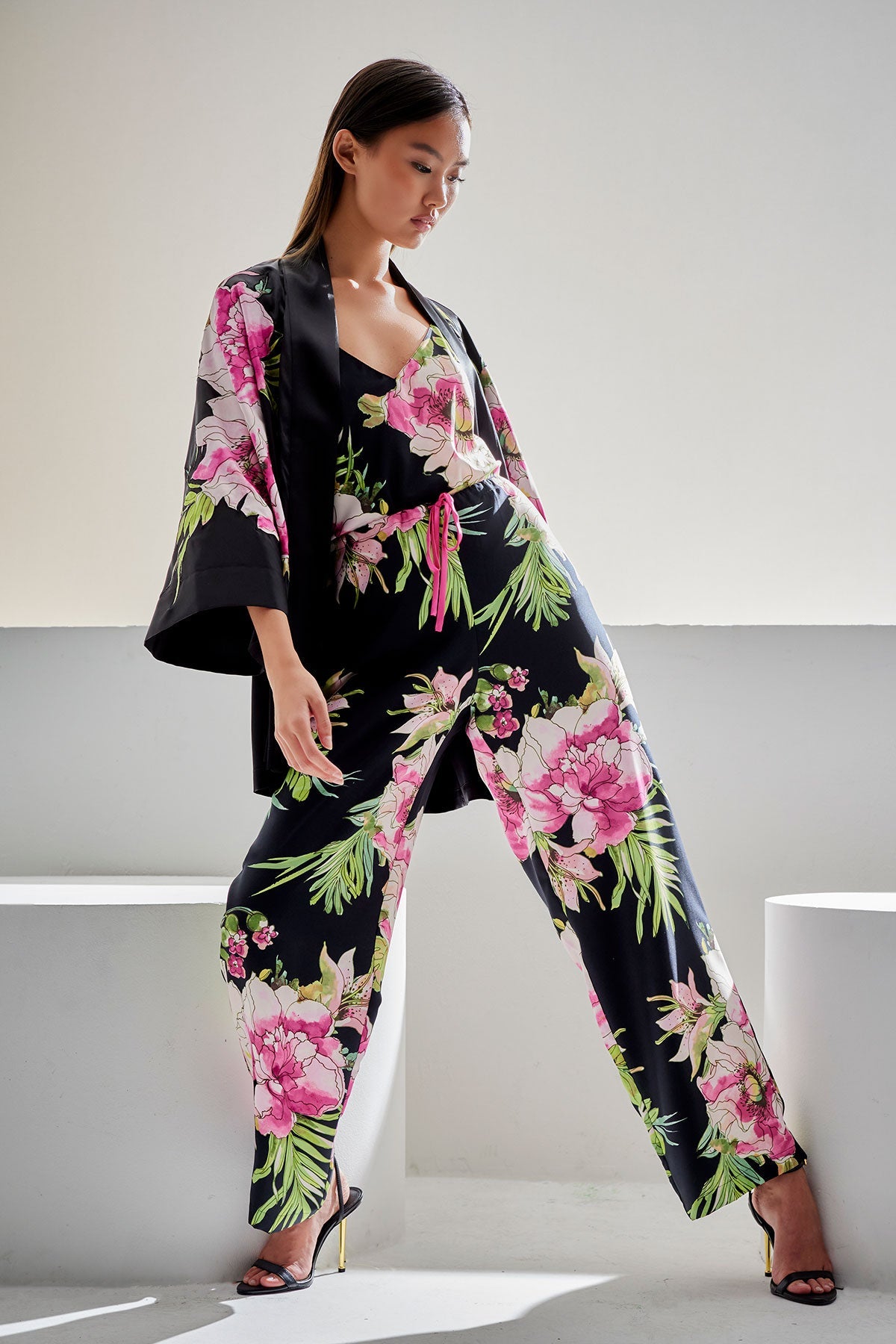 Sonomi Cami PJ Black Multi Natori