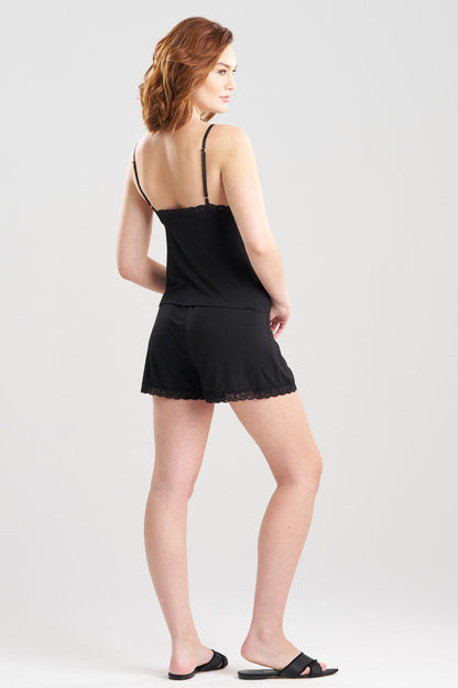 Buy Feathers Essentials Lenzing™ Ecovero™ Viscose Lace Applique Cami PJ in Black Online Black Natori