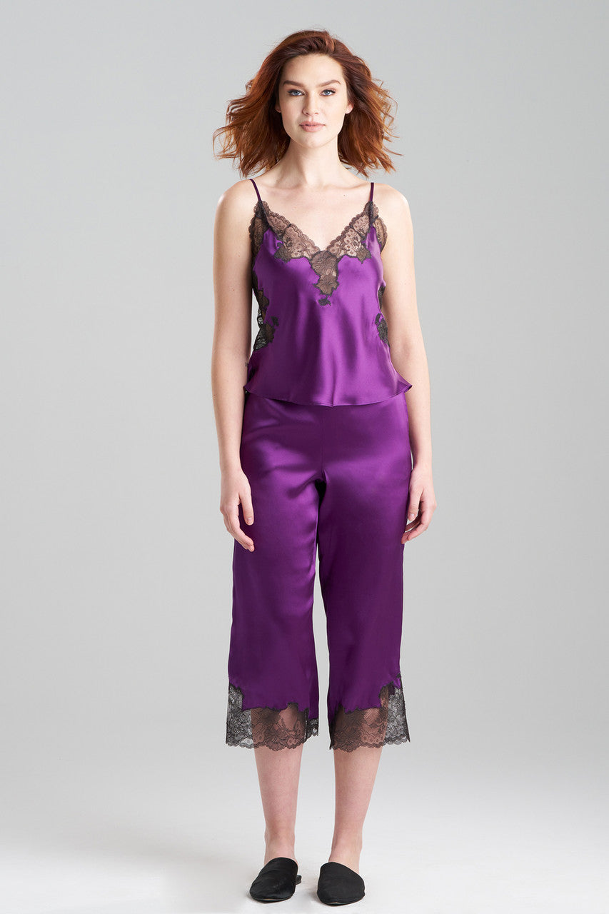 Buy Lolita Lace Trim Silk Cami PJ in Imperial Purple/Ash Black Online Imperial Purple/Ash Black Natori