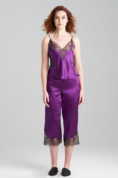Buy Lolita Lace Trim Silk Cami PJ in Imperial Purple/Ash Black Online Imperial Purple/Ash Black Natori