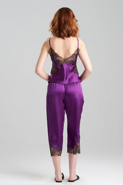 Buy Lolita Lace Trim Silk Cami PJ in Imperial Purple/Ash Black Online Imperial Purple/Ash Black Natori