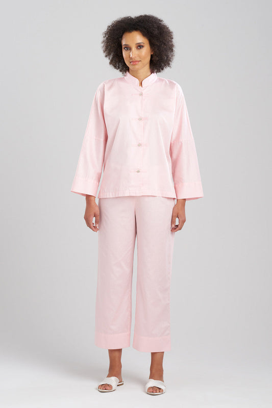 Buy Cotton Sateen Essentials Mandarin PJ in Blush Pink Online Blush Pink Natori