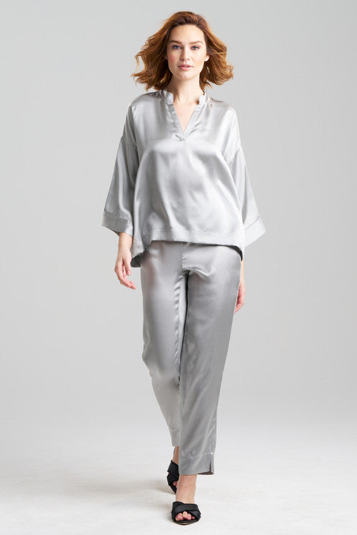 Buy Key Essentials Mandarin Silk PJ in Silver Online Silver Natori