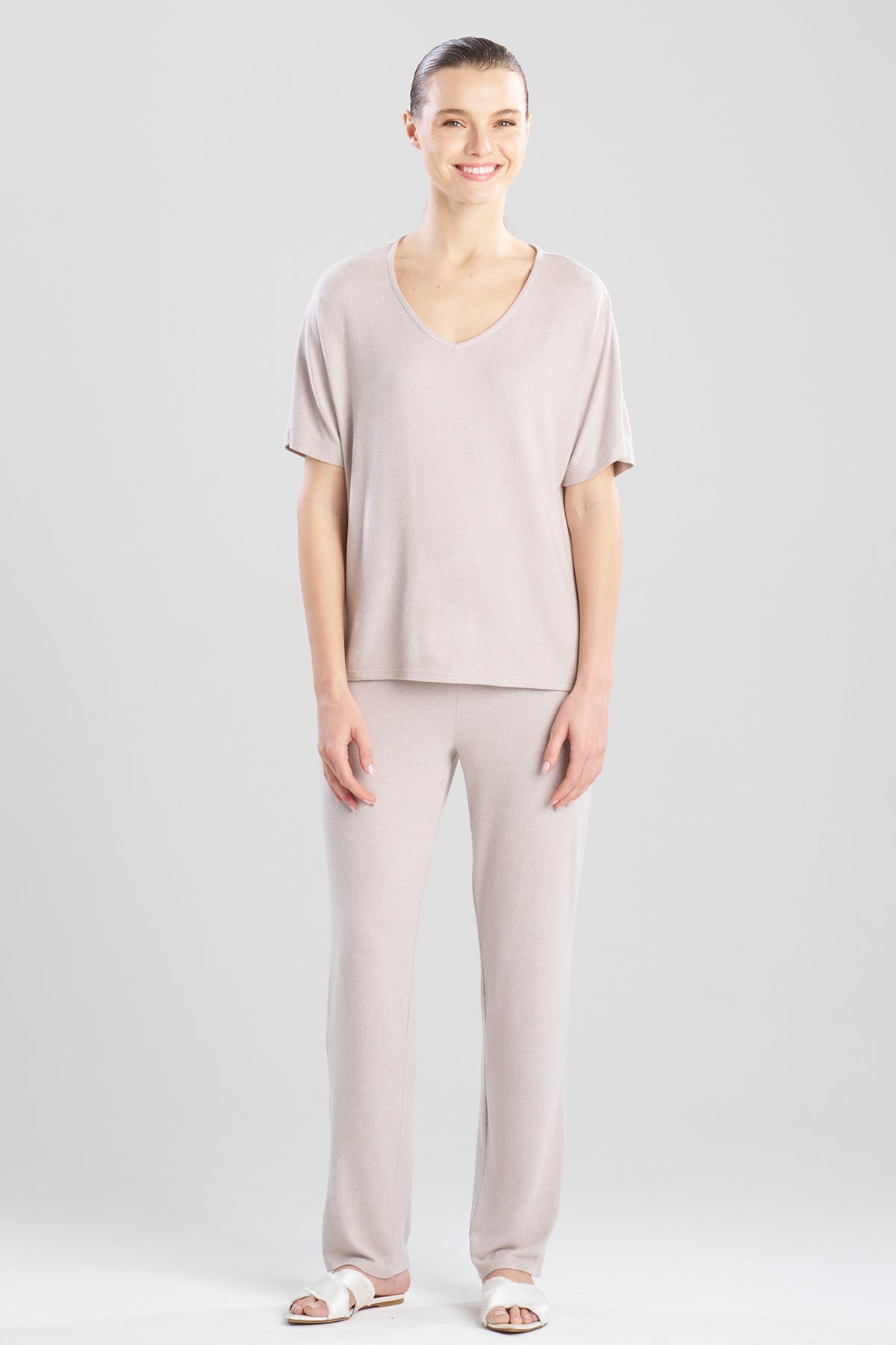 Oasis Short Sleeve PJ Heather Velvet Mink Natori