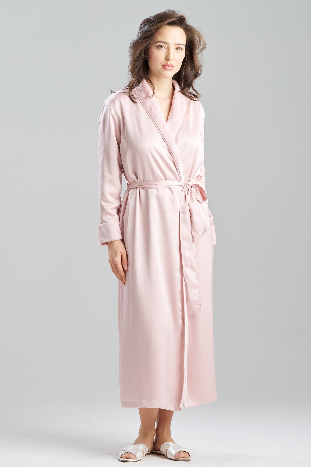 Satin Plush Robe Pink Rose Natori