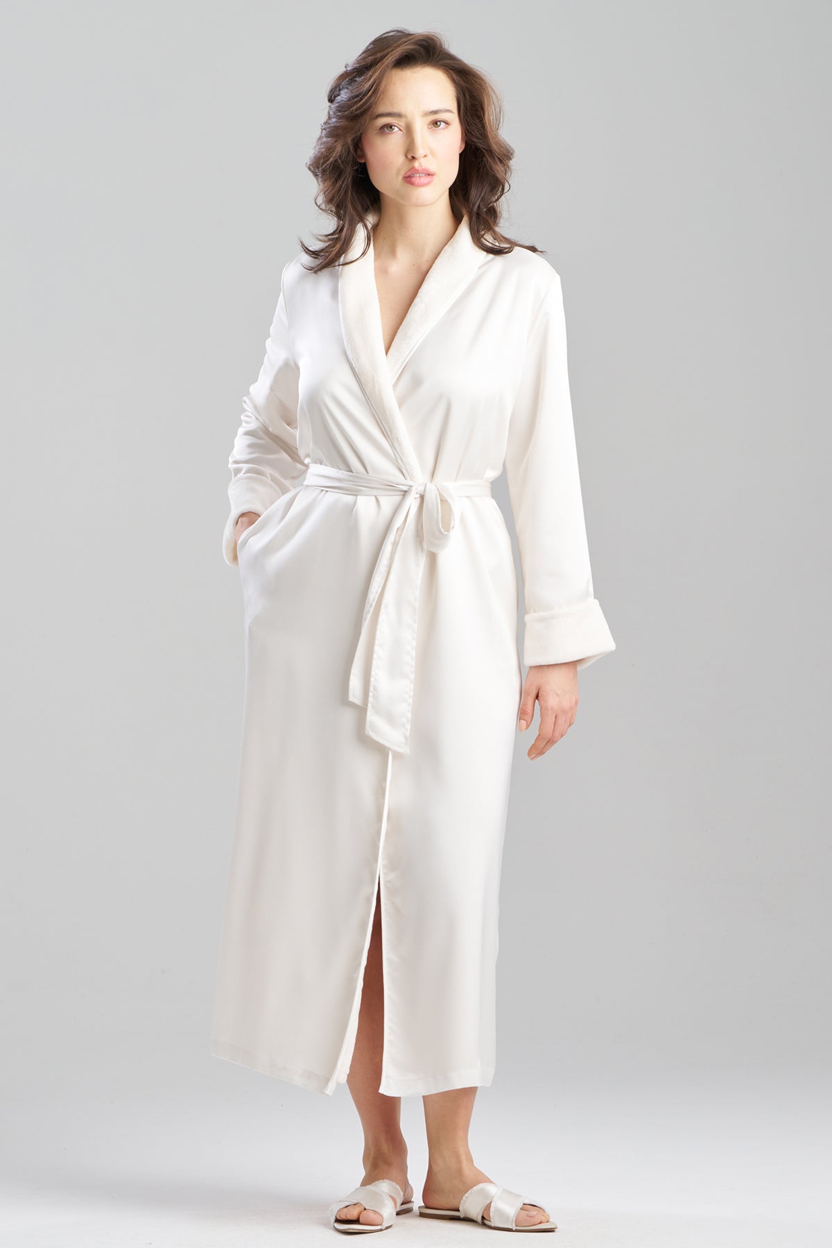 Satin Plush Robe Warm White Natori