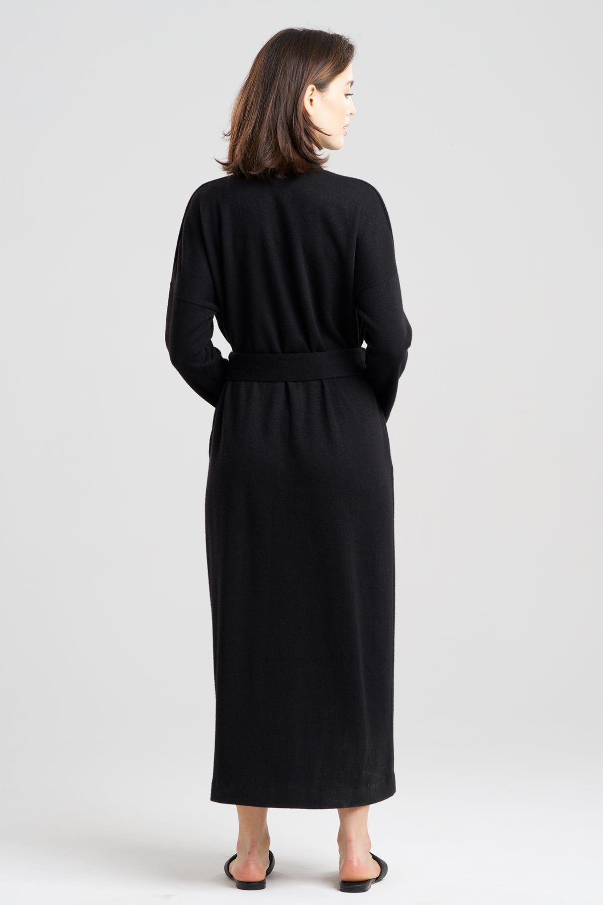 Himalaya Sweater Knit Robe Black Natori