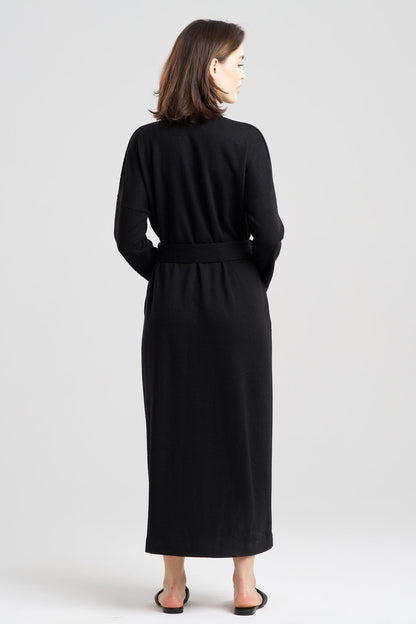 Himalaya Sweater Knit Robe Black Natori