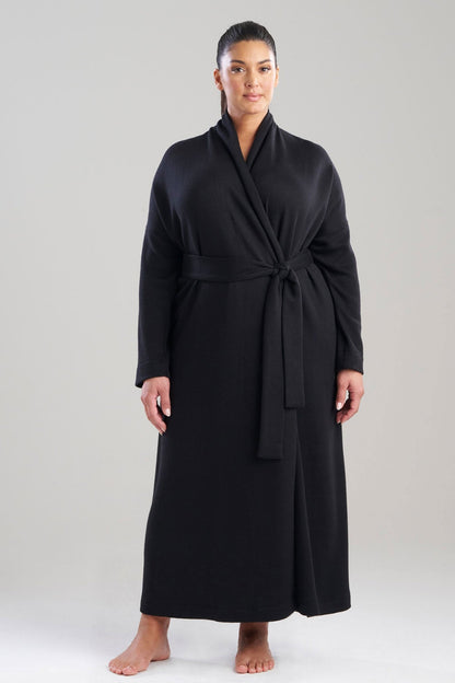 Himalaya Sweater Knit Robe Black Natori
