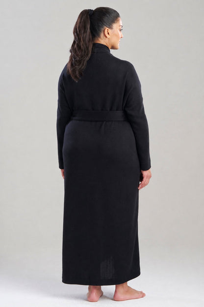 Himalaya Sweater Knit Robe Black Natori