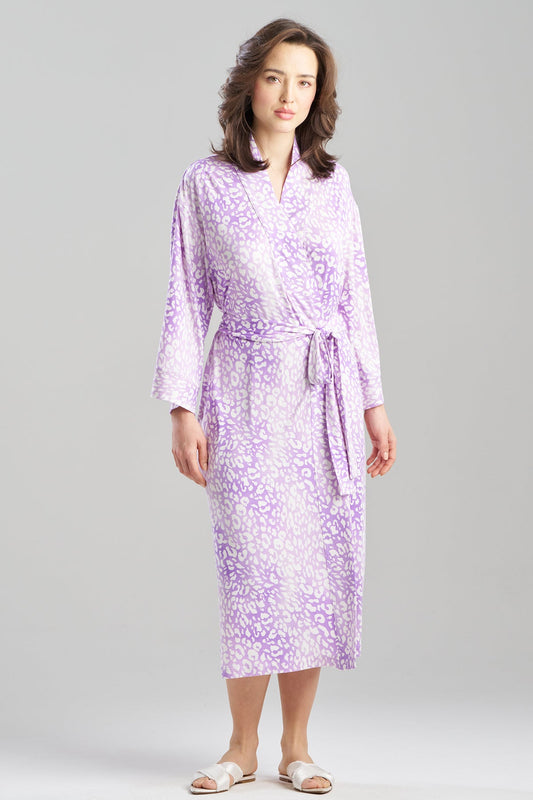 Misty Leopard Cozy Knit Robe Misty Leopard Purple Natori