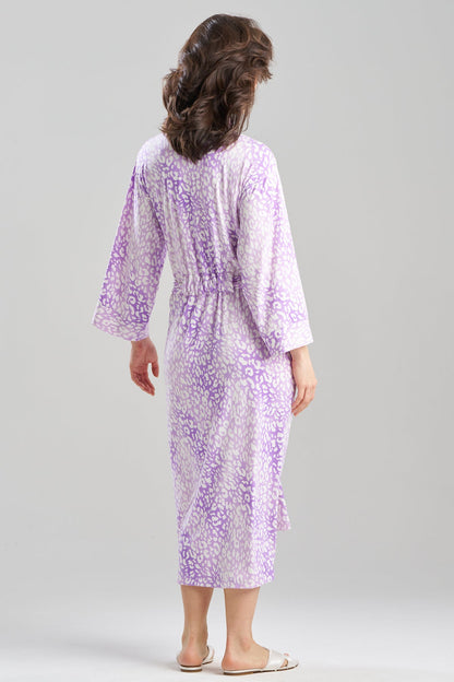 Misty Leopard Cozy Knit Robe Misty Leopard Purple Natori