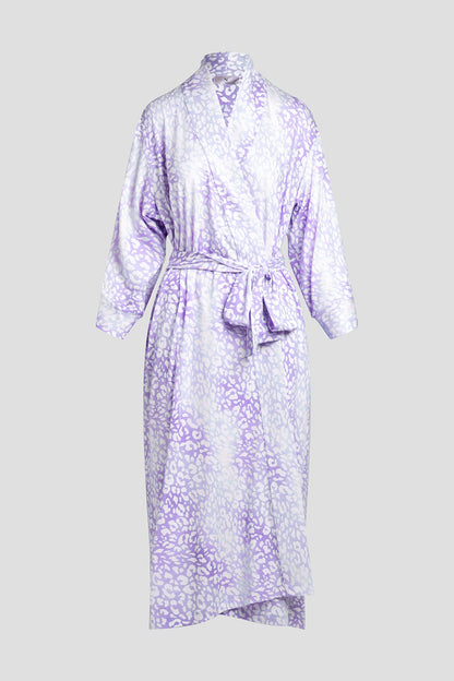 Misty Leopard Cozy Knit Robe Misty Leopard Purple Natori
