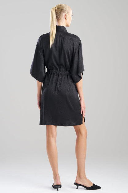 Wilderness Satin Jacquard Wrap Wilderness Black Natori