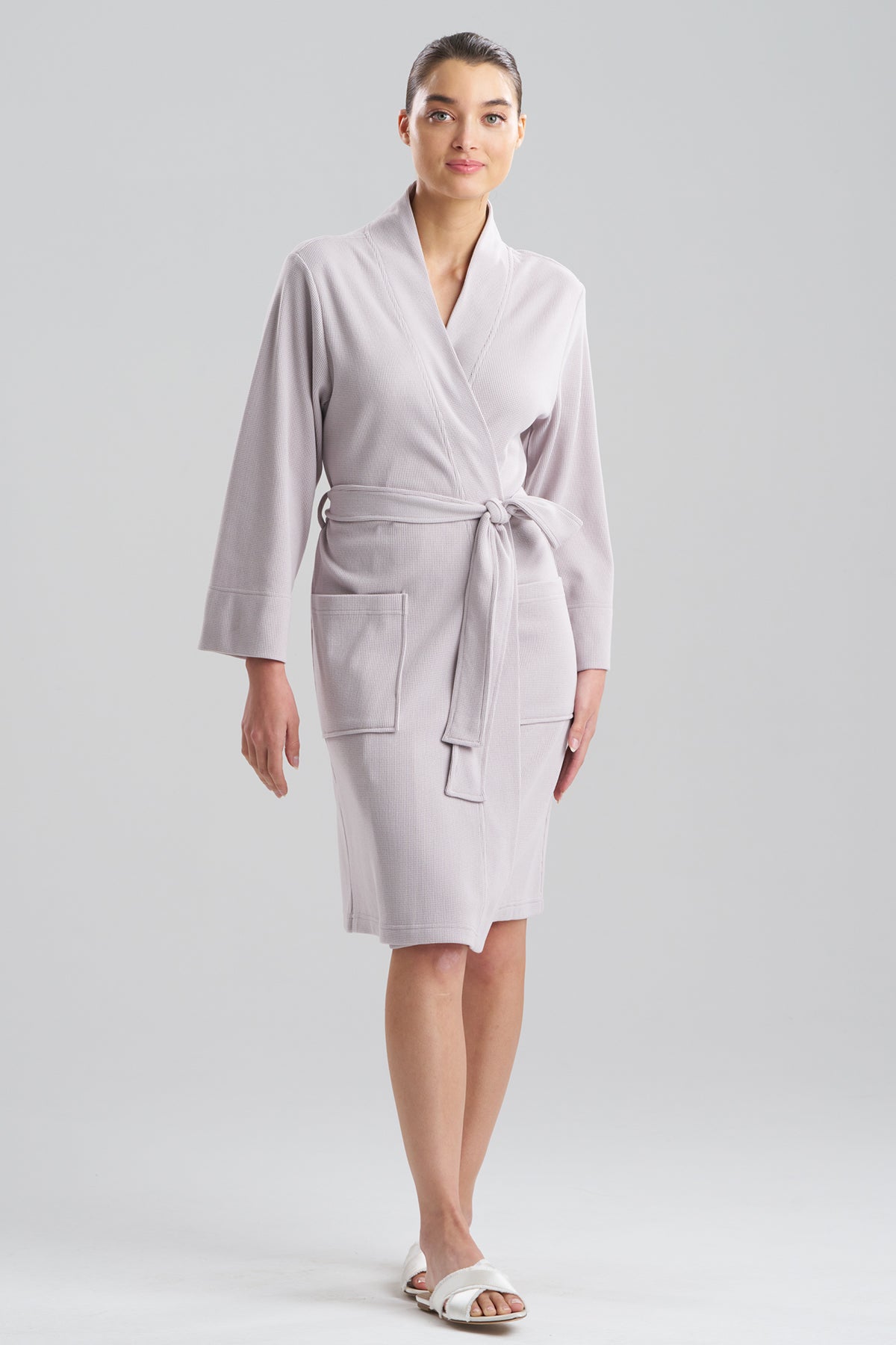 Tranquility Waffle Wrap Silver Grey Natori