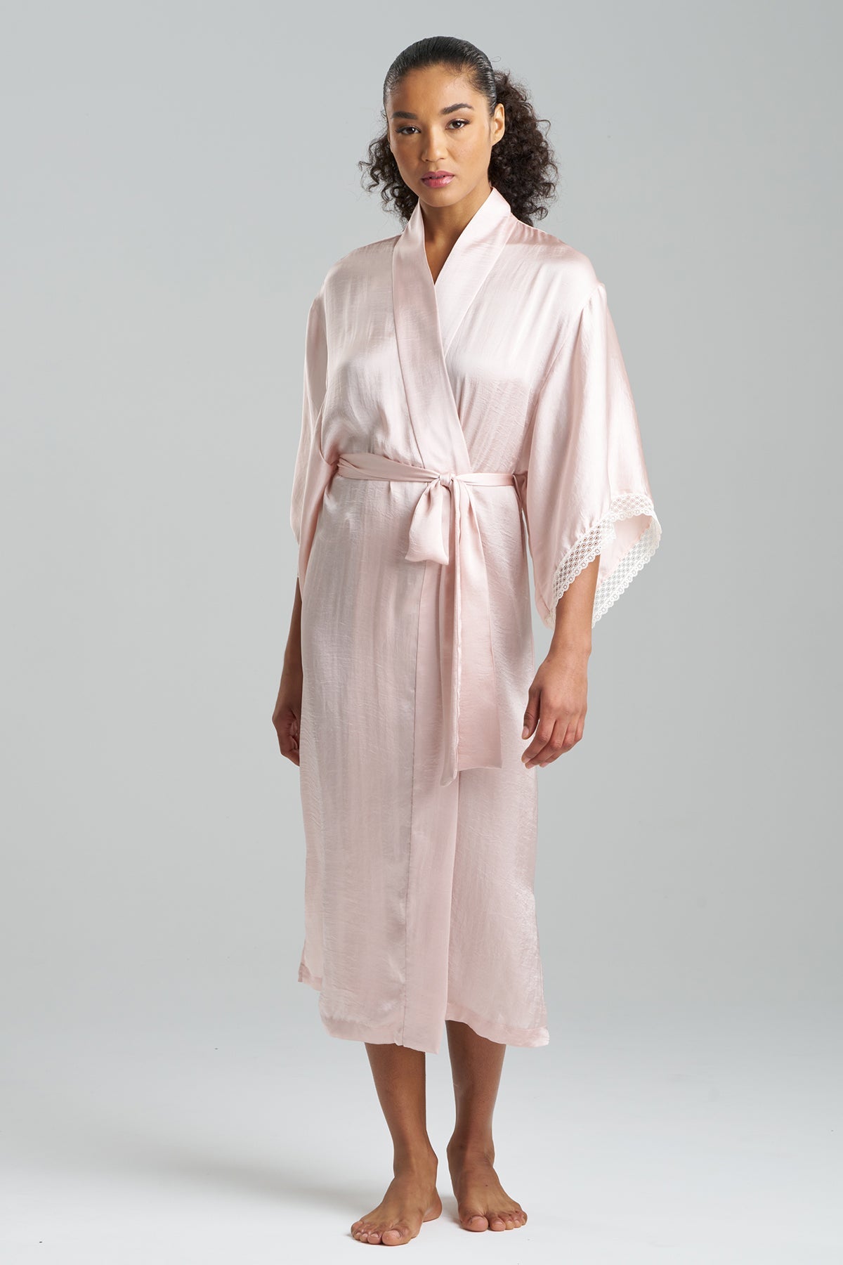 Ashley Icon Lace Robe Shell Pink Natori