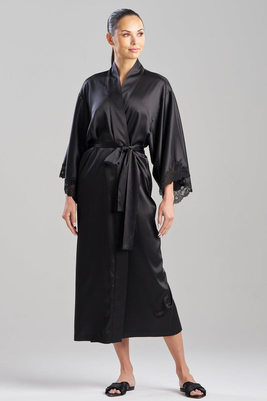 Buy Peony Glamour Robe in Black Online Black Natori