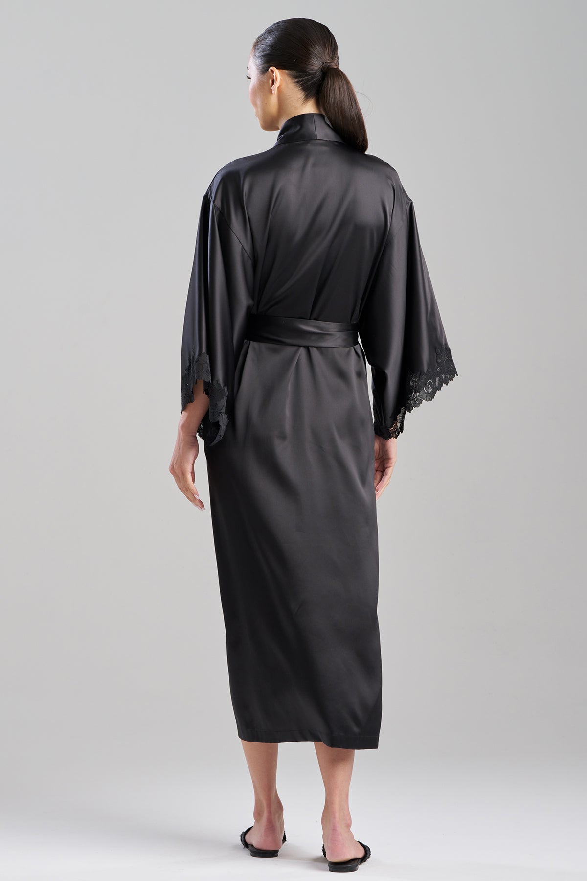 Buy Peony Glamour Robe in Black Online Black Natori