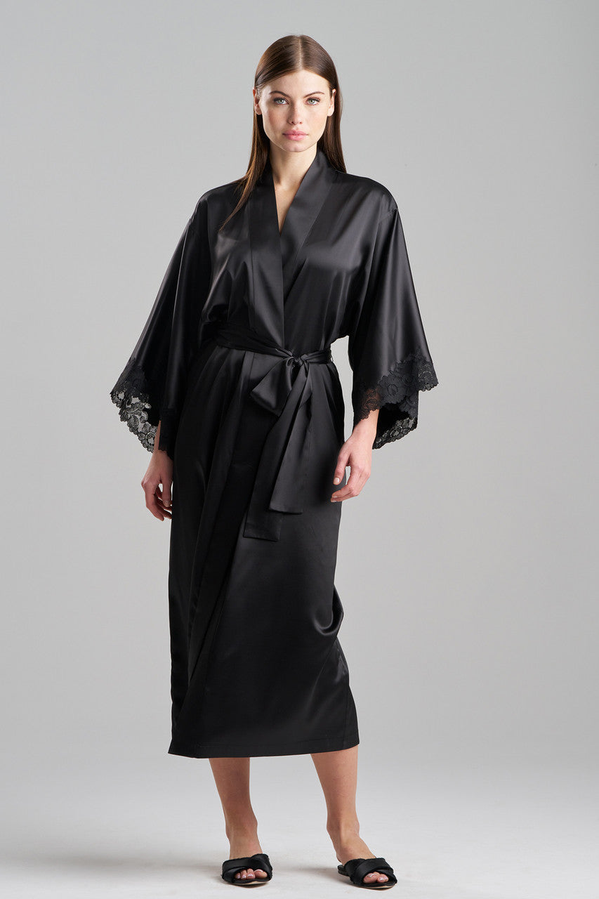 Buy Peony Glamour Robe in Black Online Black Natori