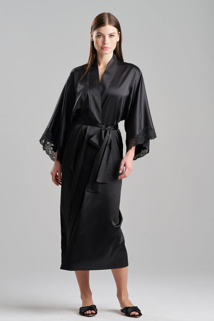 Buy Peony Glamour Robe in Black Online Black Natori