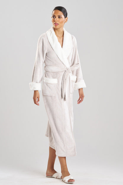 Buy Frosted Faux Fur Robe in Cashmere Online Cashmere Natori