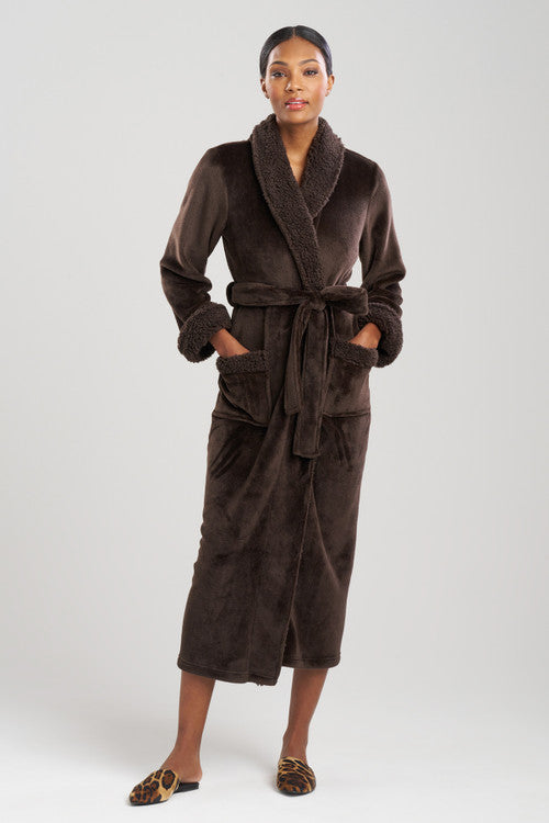Buy Plush Sherpa Robe in Espresso Online Espresso Natori