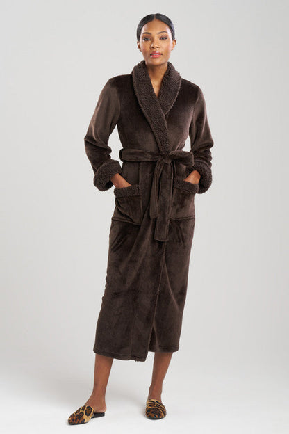 Buy Plush Sherpa Robe in Espresso Online Espresso Natori