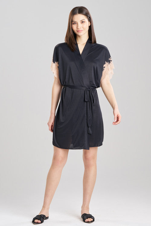 Buy Enchant Lace Applique Wrap in Black/Café Online Black/Café Natori