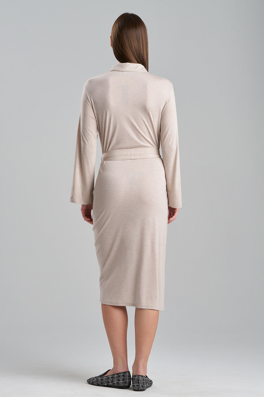 Buy Shangri-La Embroidered Robe in Heather Cashmere Online Heather Cashmere Natori
