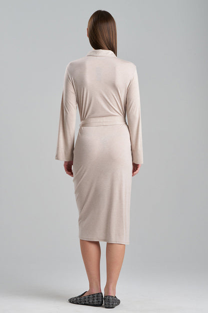 Buy Shangri-La Embroidered Robe in Heather Cashmere Online Heather Cashmere Natori