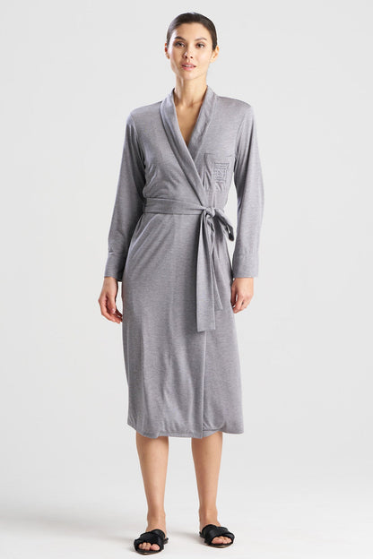 Shangri-La Embroidered TENCEL™ Robe Heather Grey Natori