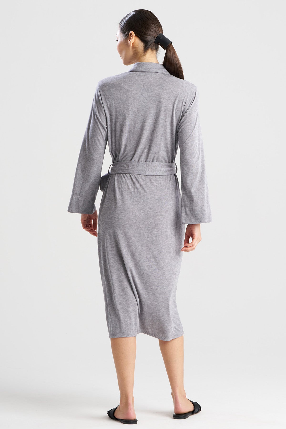 Shangri-La Embroidered TENCEL™ Robe Heather Grey Natori