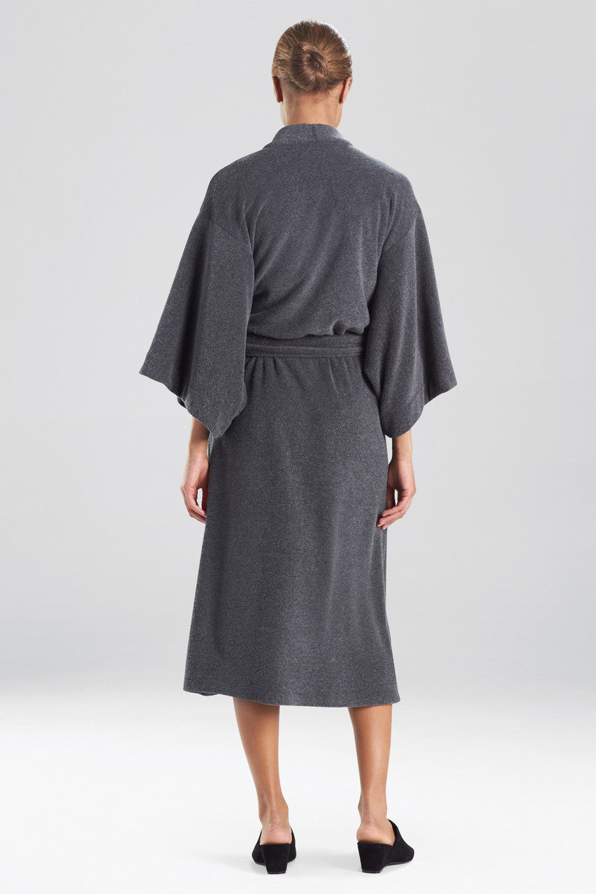 Buy Kham Dragon Embroidered Robe in Black Online Black Natori