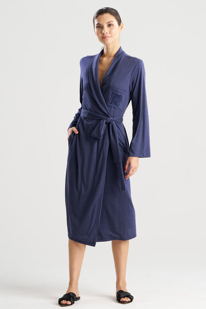 Shangri-La Embroidered TENCEL™ Robe Heather Night Blue Natori