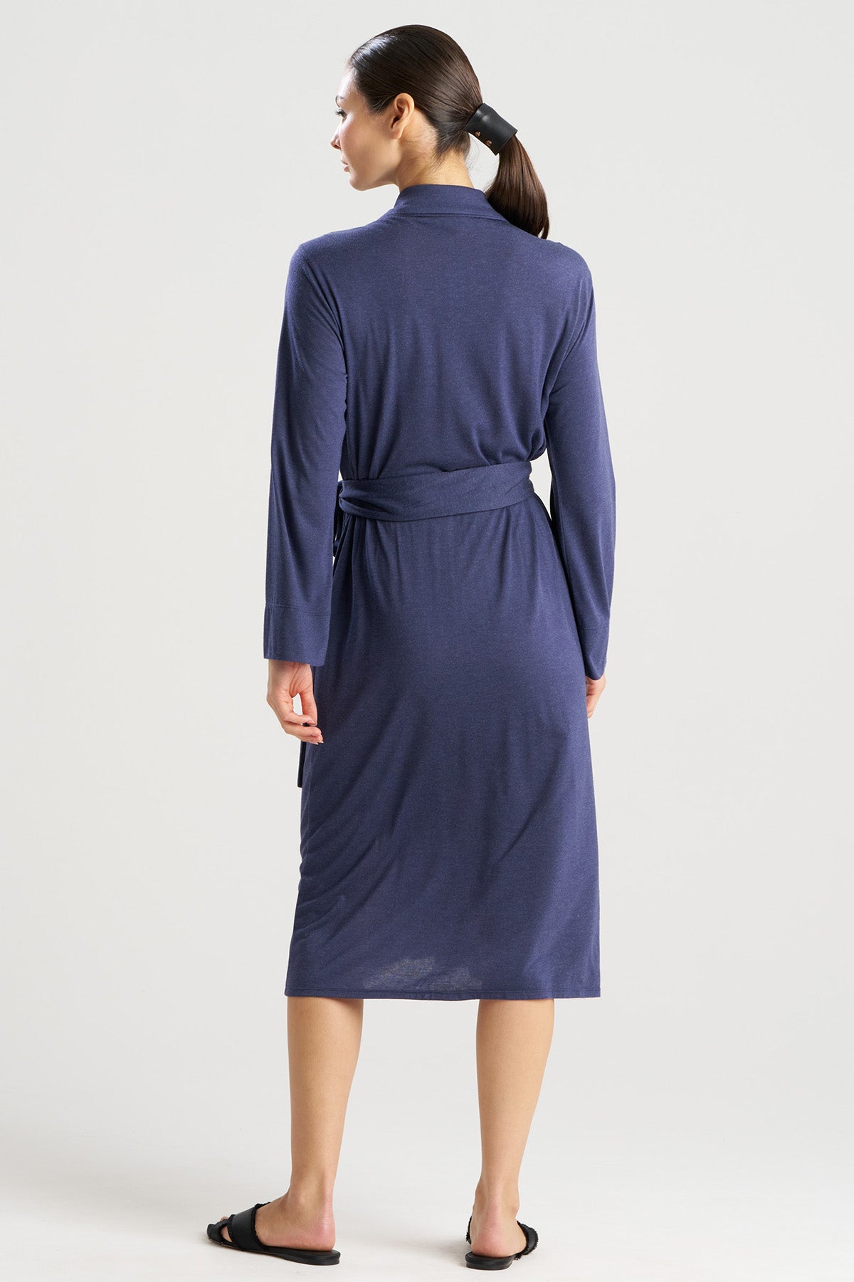 Shangri-La Embroidered TENCEL™ Robe Heather Night Blue Natori