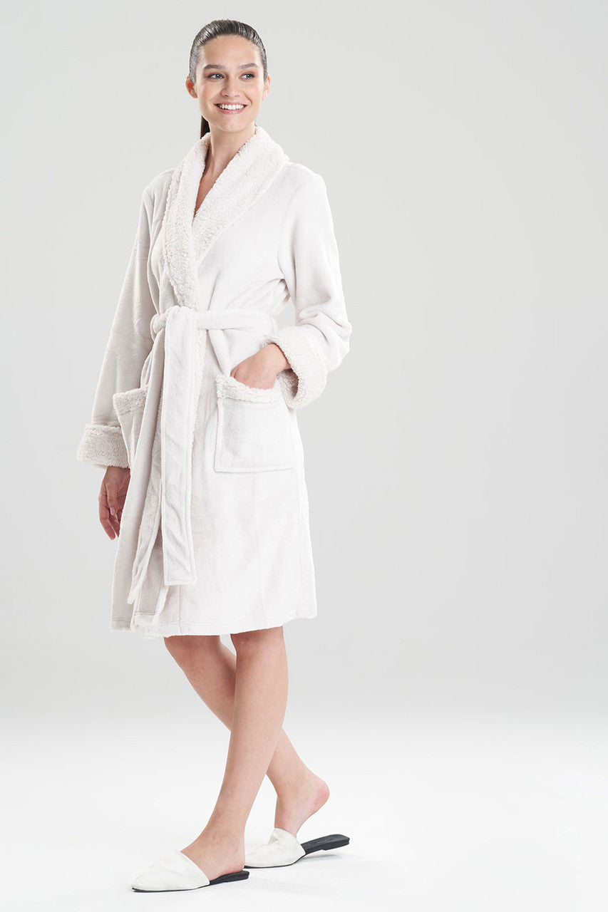 Buy Plush Sherpa Cozy Robe in Bone Online Bone Natori