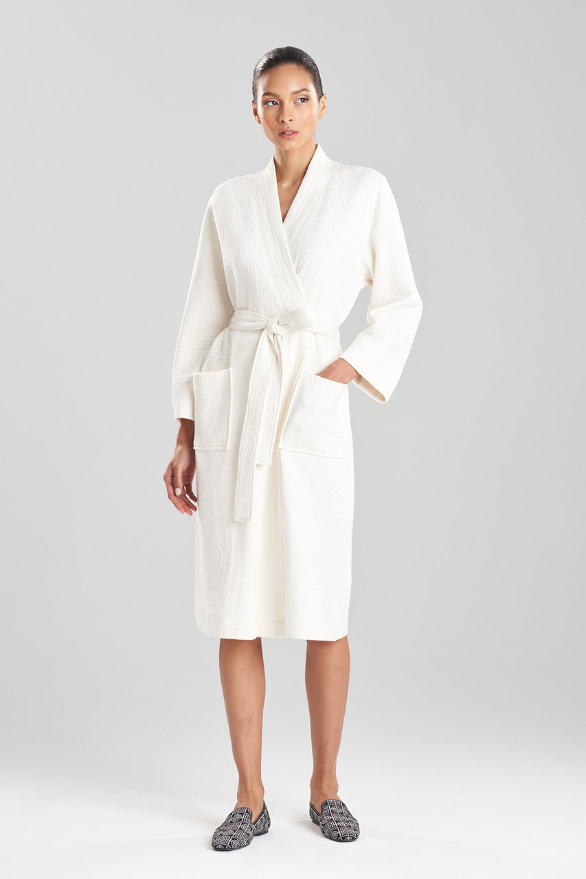 Buy Quilted Infinity Jacquard Robe in Cream Online Cream Natori