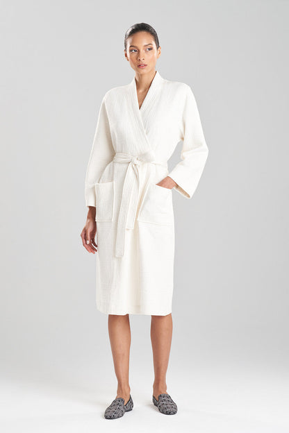 Buy Quilted Infinity Jacquard Robe in Cream Online Cream Natori