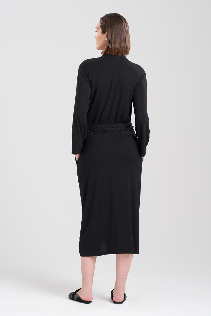 Buy Feathers Essentials Lenzing™ Ecovero™ Viscose Robe in Black Online Black Natori